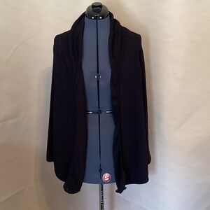 Women’s Black Draped Open-Front Cardigan Jacket